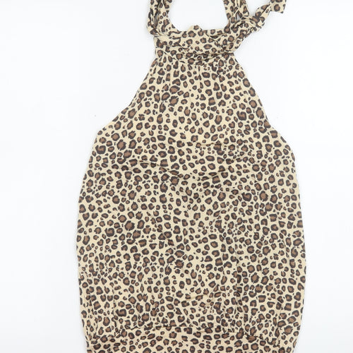 H&M Women’s Beige Leopard Print Halter Camisole Tank Top M