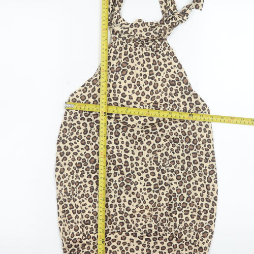 H&M Women’s Beige Leopard Print Halter Camisole Tank Top M