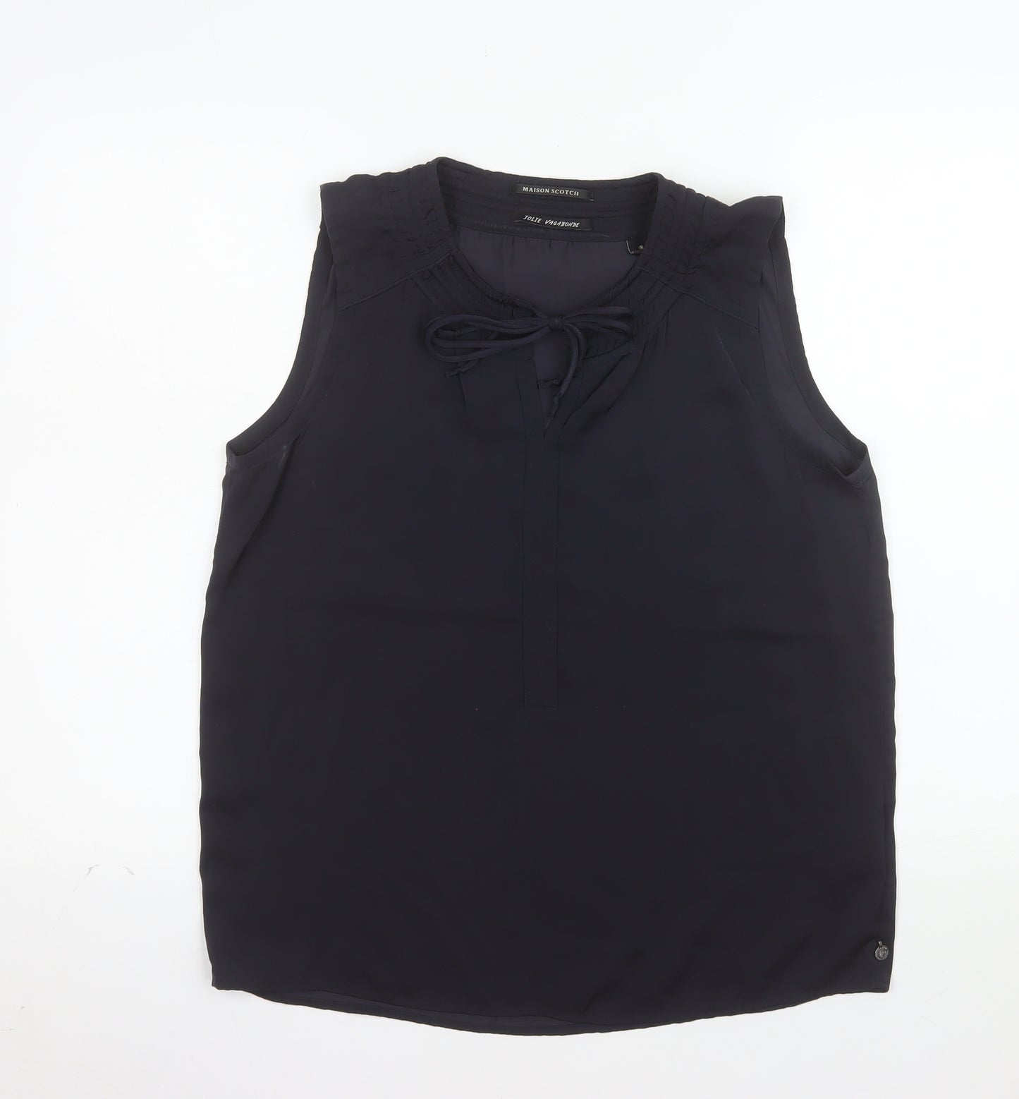 Maison Scotch Women's Blue Sleeveless Chiffon Blouse Size 10