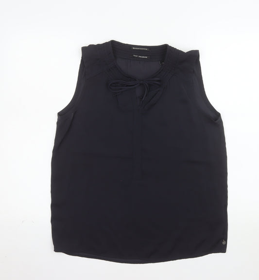 Maison Scotch Women's Blue Sleeveless Chiffon Blouse Size 10