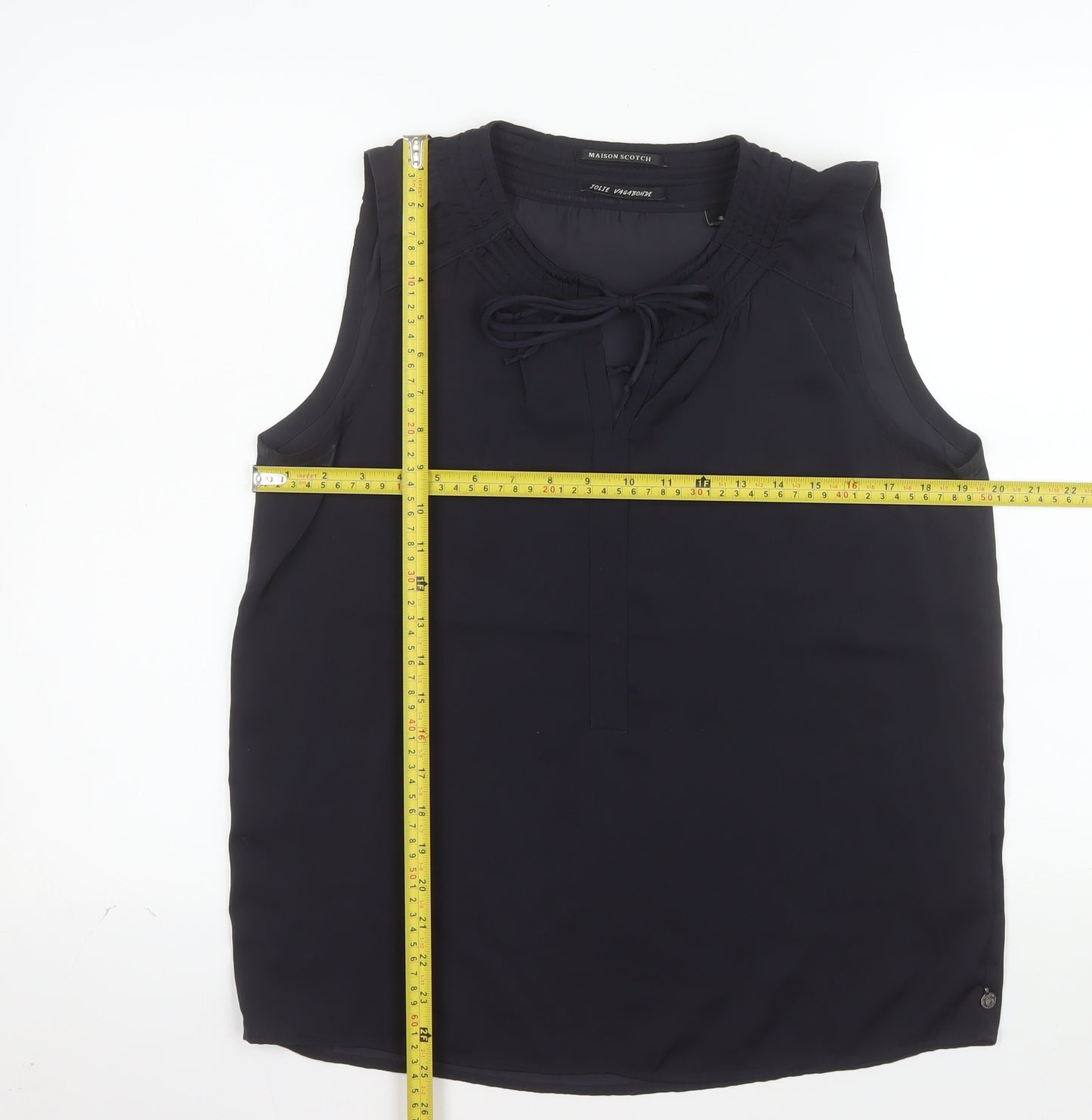 Maison Scotch Women's Blue Sleeveless Chiffon Blouse Size 10