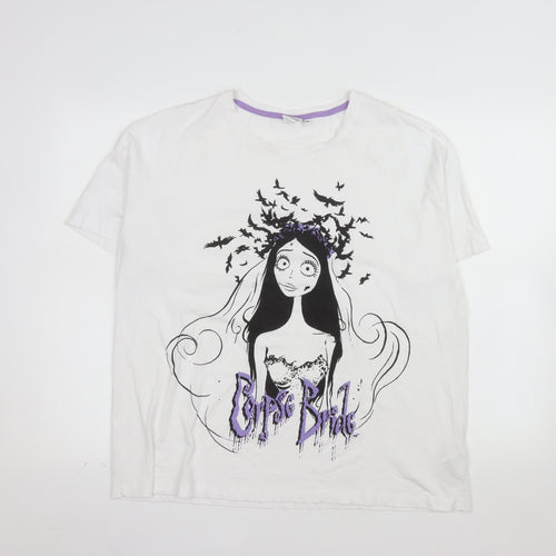 Corpse Bride Women’s White 2XL T-Shirt Gothic Movie Graphic Tee