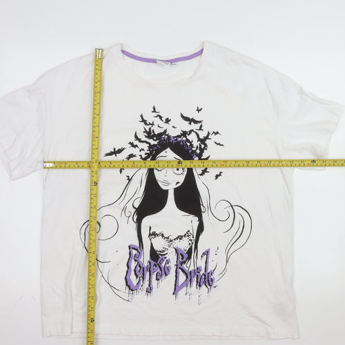 Corpse Bride Women’s White 2XL T-Shirt Gothic Movie Graphic Tee