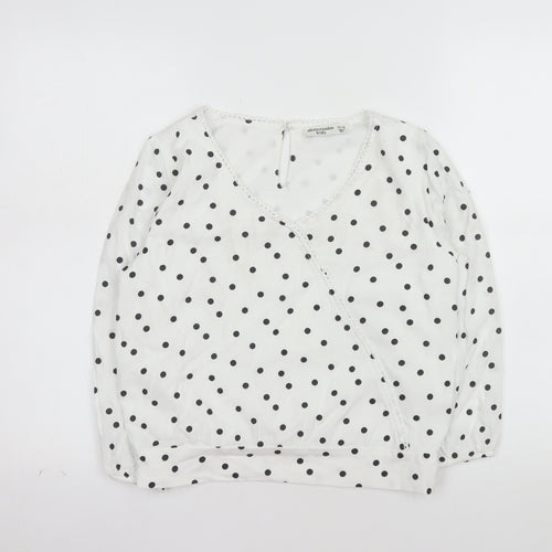 Abercrombie Kids Girls White Polka Dot Wrap Blouse Top 15-16 Years