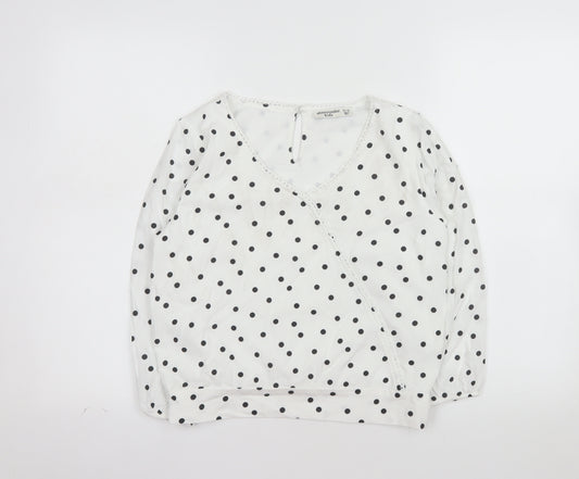 Abercrombie Kids Girls White Polka Dot Wrap Blouse Top 15-16 Years