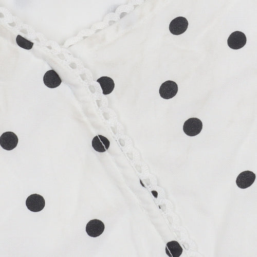 Abercrombie Kids Girls White Polka Dot Wrap Blouse Top 15-16 Years