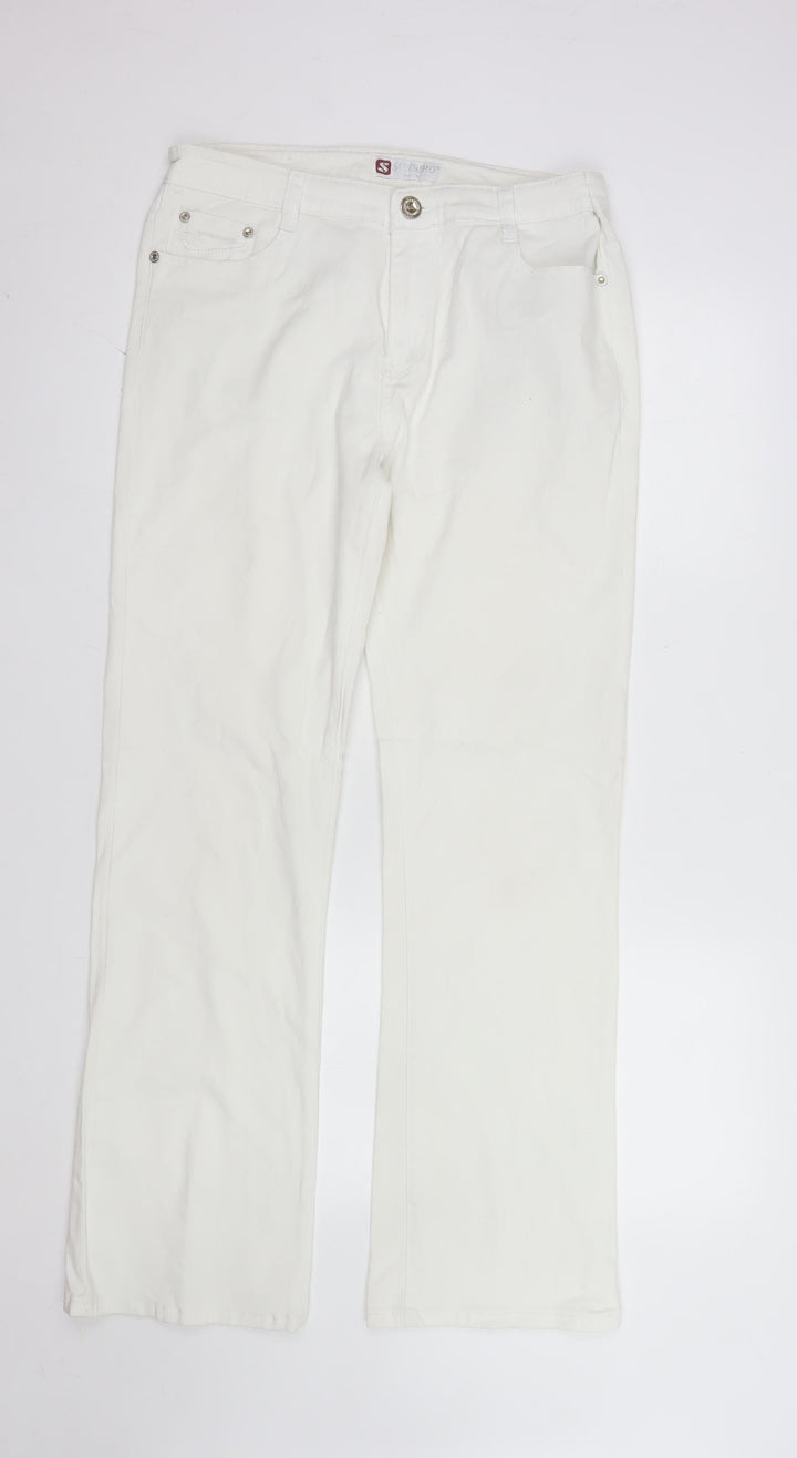 Sunbird Women’s White Straight Leg Cotton Jeans Size 34