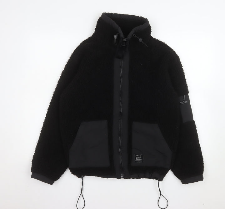 Urban Outfitters Men's Black Fleece Full Zip Jacket XS