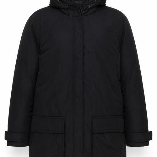 Gap Men’s Black L Hooded Parka Coat Lined Full Zip Winter Jacket