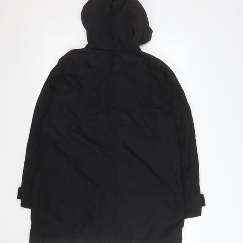 GAP Men’s Black L Hooded Parka Coat Lined Full Zip Winter Jacket
