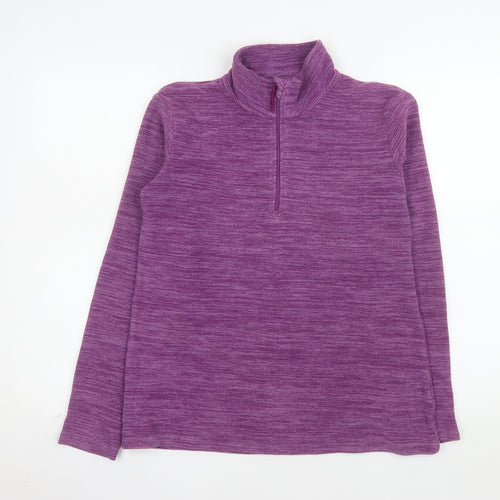 Mountain Warehouse Women Purple 1/2 Zip Fleece Pullover UK 12