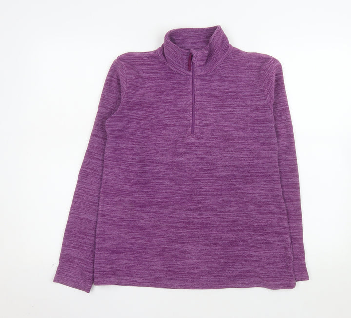 Mountain Warehouse Women Purple 1/2 Zip Fleece Pullover UK 12