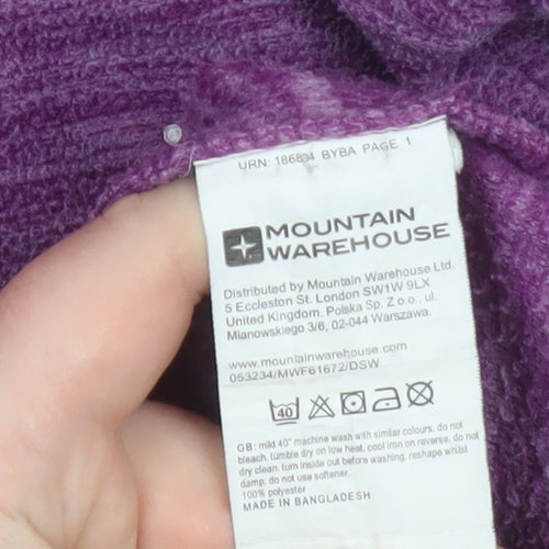 Mountain Warehouse Women Purple 1/2 Zip Fleece Pullover UK 12