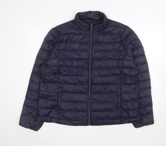 Marks and Spencer Women's Blue Puffer Jacket UK 22 Down Filled