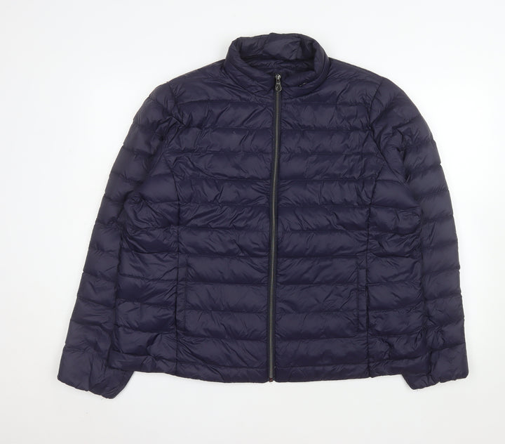 Marks and Spencer Women's Blue Puffer Jacket UK 22 Down Filled