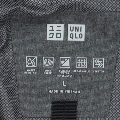 Uniqlo Men's Grey L Softshell Windbreaker Jacket Hooded L