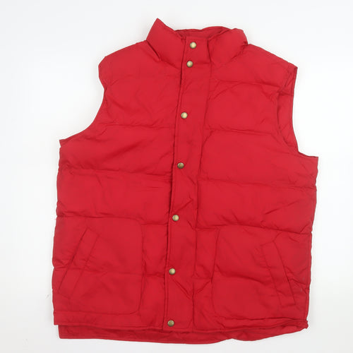 Lands' End Men's Red Down Padded Bodywarmer Gilet Size L 42-44