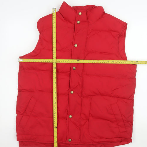 Lands' End Men's Red Down Padded Bodywarmer Gilet Size L 42-44