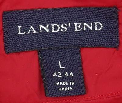 Lands' End Men's Red Down Padded Bodywarmer Gilet Size L 42-44