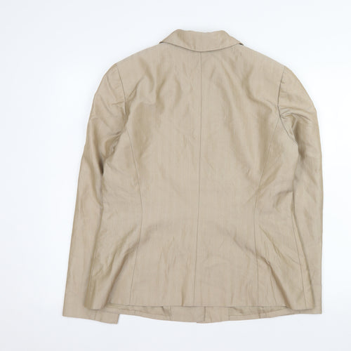 Jones New York Women Beige Size 14 Single-Breasted Blazer Jacket