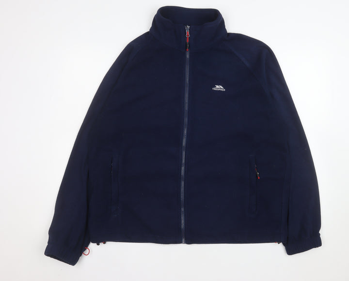 Trespass Men Blue Fleece Full Zip Outdoor Jacket Size L