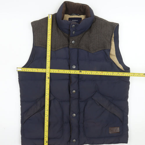 GANT Men's Blue Padded Tweed Collar Waistcoat Size M