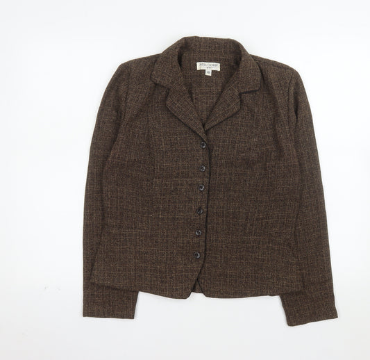 Miss Dorby Women's Brown Tweed Wool Blend Blazer Size 10