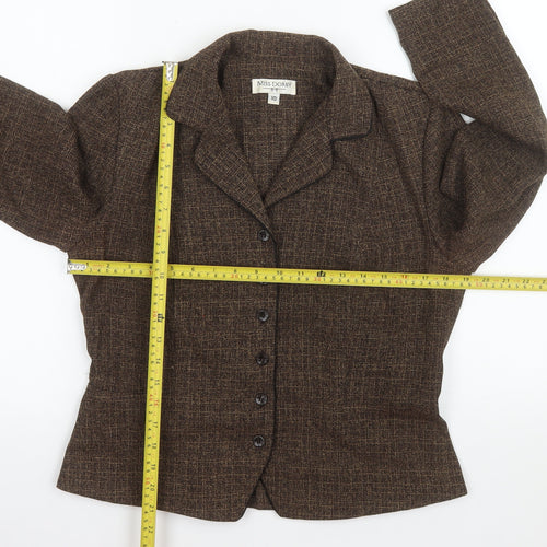 Miss Dorby Women's Brown Tweed Wool Blend Blazer Size 10
