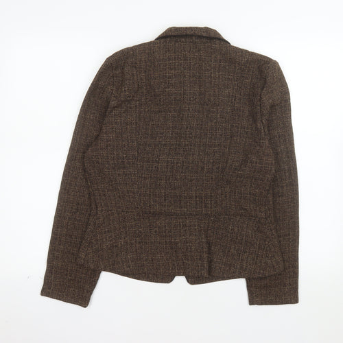 Miss Dorby Women's Brown Tweed Wool Blend Blazer Size 10