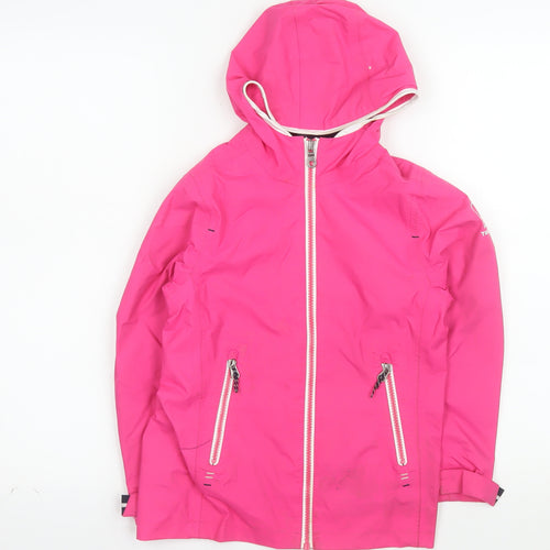 Decathlon Girls Pink 6 Years Hooded Waterproof Full Zip Jacket