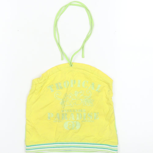 Weekender Kids Yellow Halterneck Tropical Paradise Camisole Top Size M