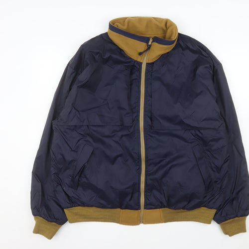 King Louie Men's Blue XL Bomber Jacket Nylon Lined Zip Up