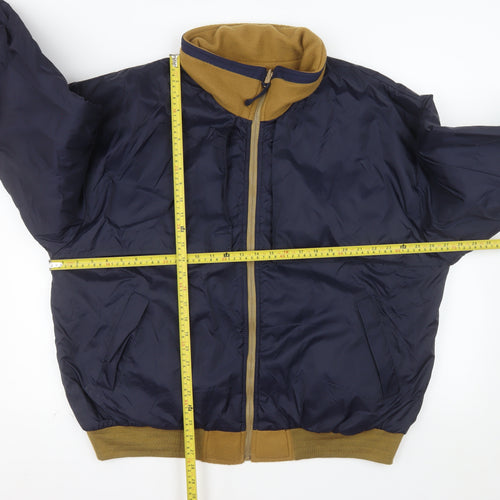 King Louie Men's Blue XL Bomber Jacket Nylon Lined Zip Up