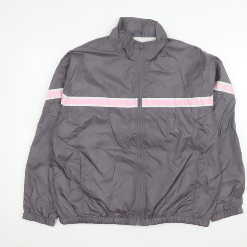 Rebecca Malone Women's Grey Lightweight Windbreaker Jacket L