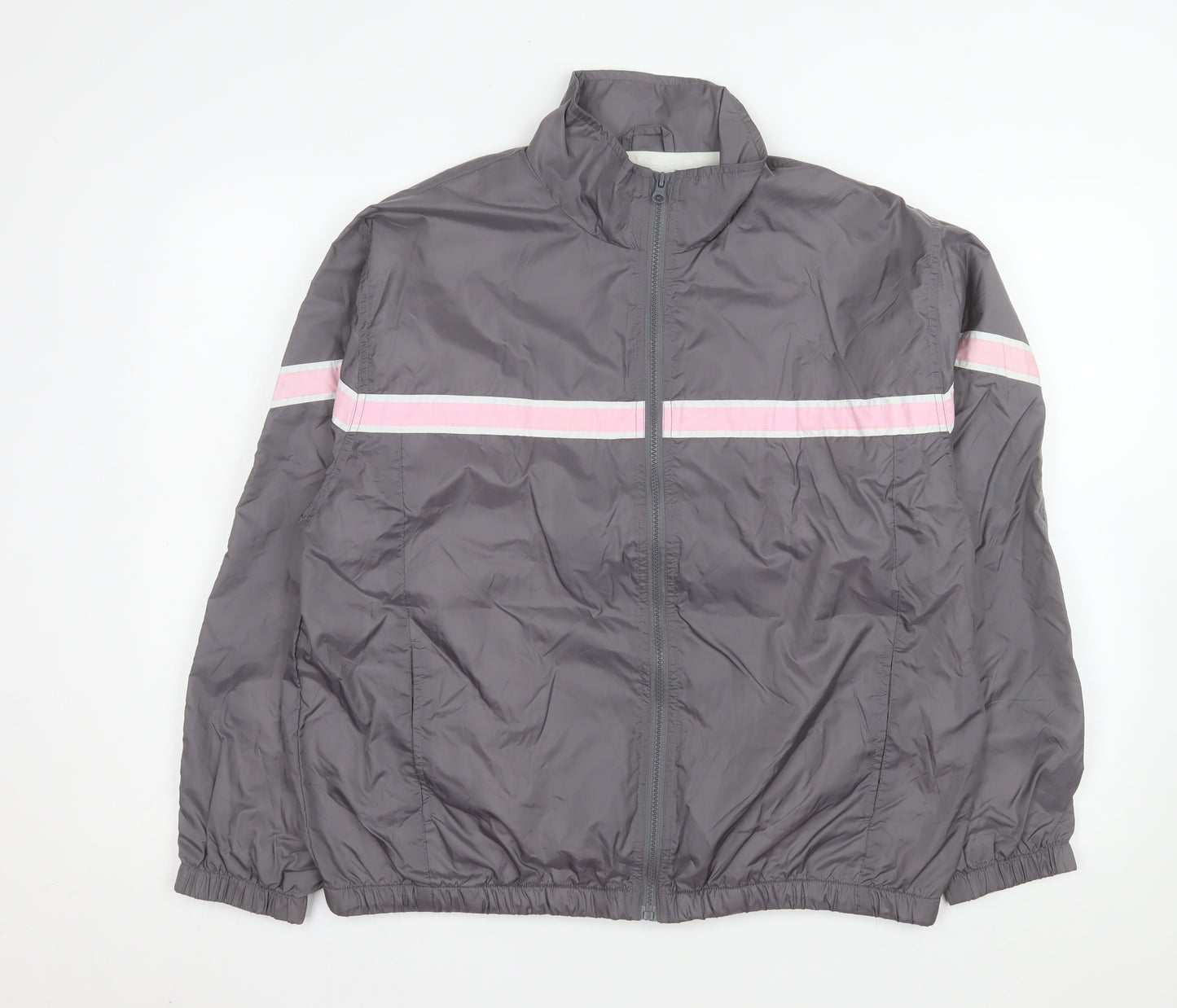 Rebecca Malone Women's Grey Lightweight Windbreaker Jacket L