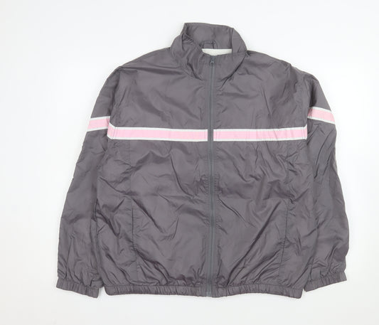 Rebecca Malone Women's Grey Lightweight Windbreaker Jacket L