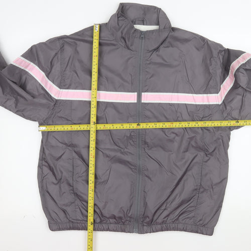 Rebecca Malone Women's Grey Lightweight Windbreaker Jacket L
