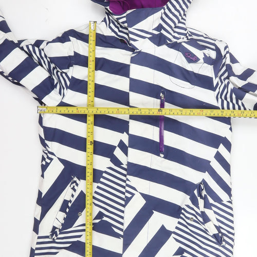 O'Neill Women's Blue Striped Waterproof Ski Jacket Size M