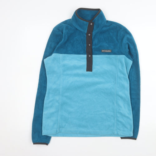 Columbia Womens Blue 1/4 Snap Fleece Pullover Sweatshirt Size S