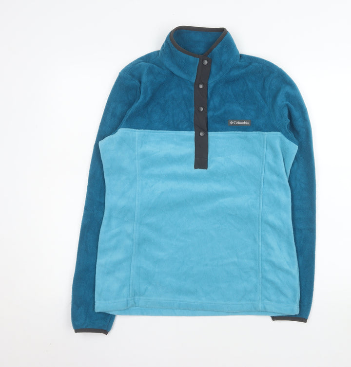 Columbia Womens Blue 1/4 Snap Fleece Pullover Sweatshirt Size S