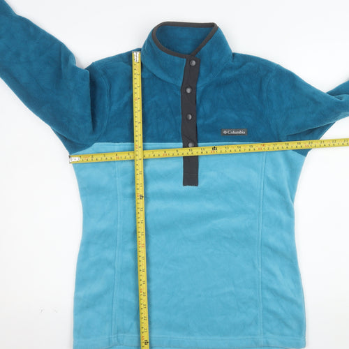 Columbia Womens Blue 1/4 Snap Fleece Pullover Sweatshirt Size S