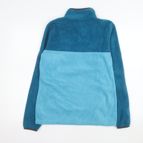 Columbia Womens Blue 1/4 Snap Fleece Pullover Sweatshirt Size S