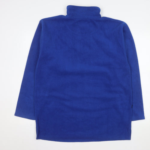 Bruebeck Men’s Blue Fleece 1/4 Zip USA Logo Sweatshirt Size L