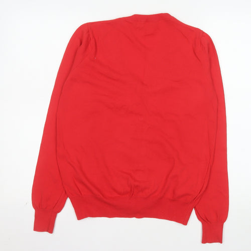 Fred Perry Women's Red Cotton Cardigan Size 12 V-Neck