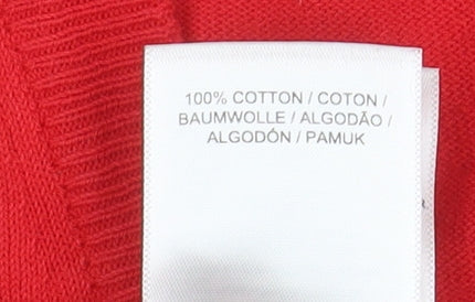 Fred Perry Women's Red Cotton Cardigan Size 12 V-Neck