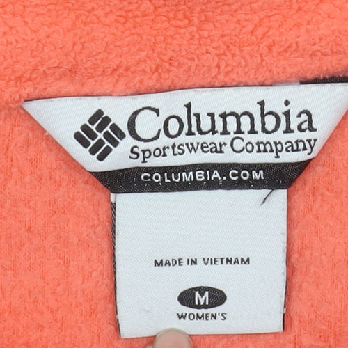 Columbia Women's Orange Fleece Full Zip Jacket Size M