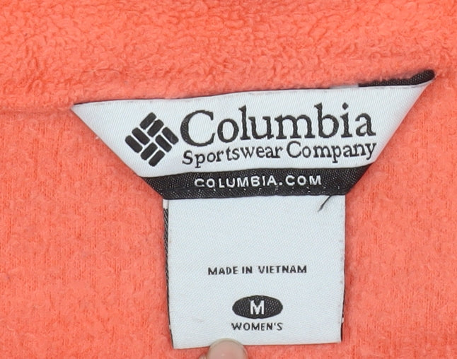 Columbia Women's Orange Fleece Full Zip Jacket Size M