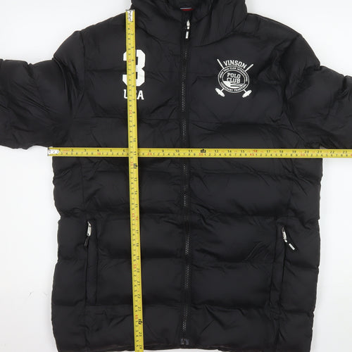 Vinson Polo Club Men's Black Hooded Puffer Jacket Size S