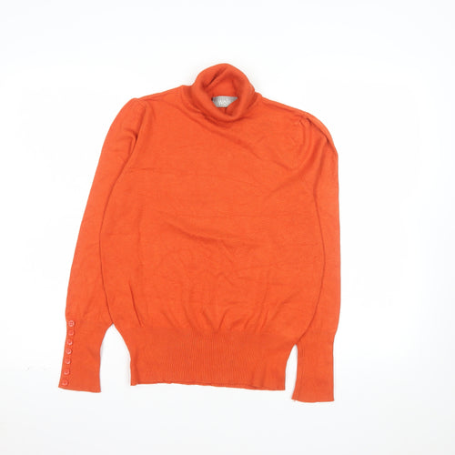 Wallis Women’s Orange Roll Neck Knit Jumper Size 12