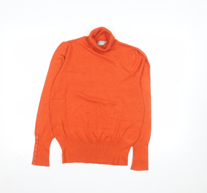Wallis Women’s Orange Roll Neck Knit Jumper Size 12